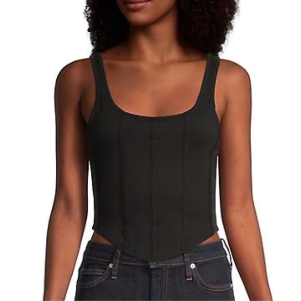 Design Lab Black Corset Style Tank Top